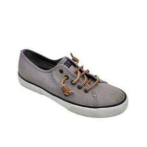 Sperry Top-Sider Womens Gray Canvas Sneaker Boat Deck Shoes Size 8‎